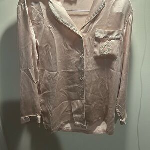 Elegant Pink Satin Pajama Top